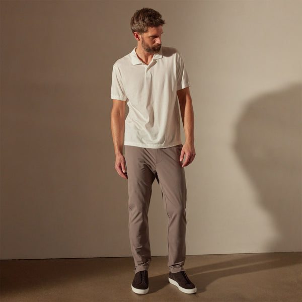 James Perse Luxe Lotus Jersey Polo White