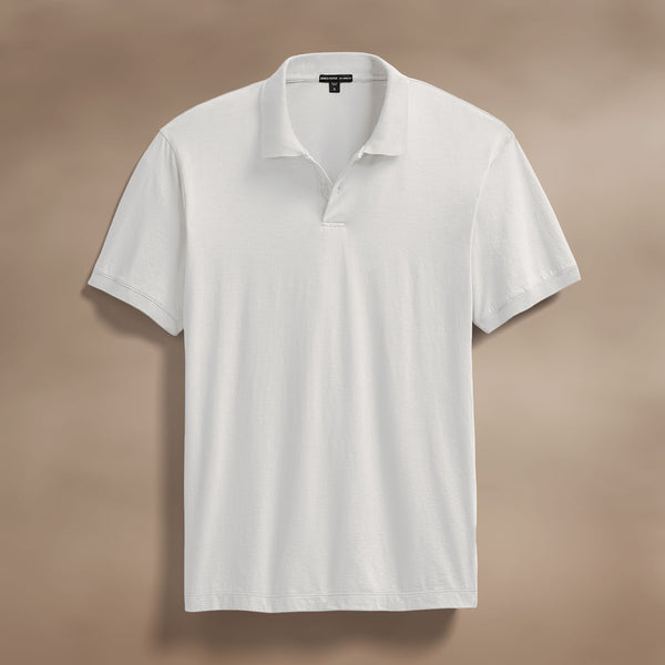 james perse Luxe Lotus Jersey Polo White