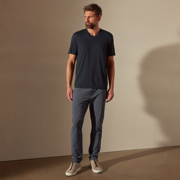 James Perse Luxe Lotus Jersey V Neck French Navy