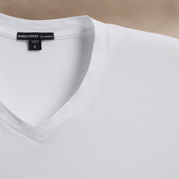 James Perse Luxe Lotus Jersey V Neck White