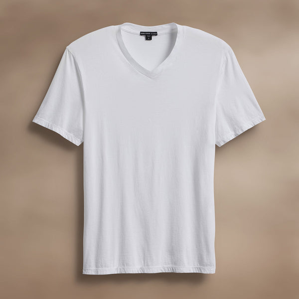 james perse Luxe Lotus Jersey V Neck White