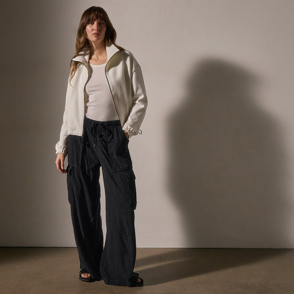 James Perse Matte Scuba Full Zip Ivory