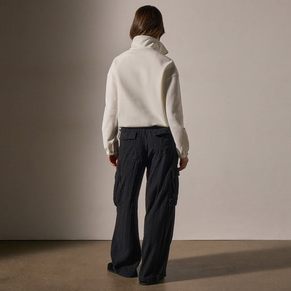 James Perse Matte Scuba Full Zip Ivory