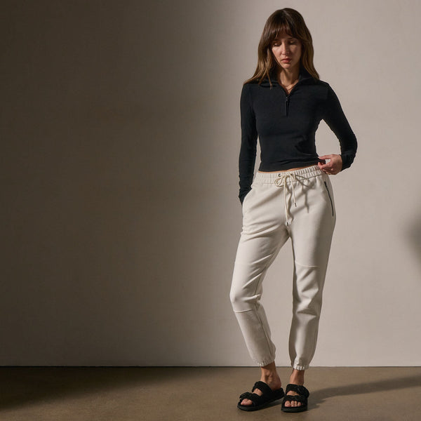 james perse Matte Scuba Track Pant Ivory