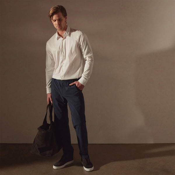 James Perse Matte Stretch Poplin Dress Shirt White