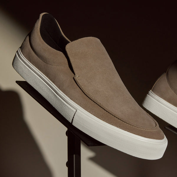 James Perse Men's Coastal Suede Slip On Cement