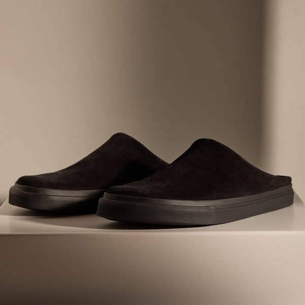 James Perse Men's Suede Clog Black