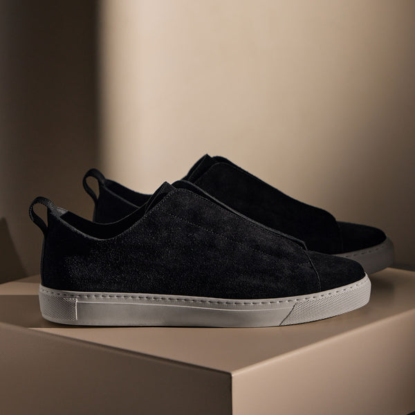 James Perse Men's Suede Solstice Sneaker Black