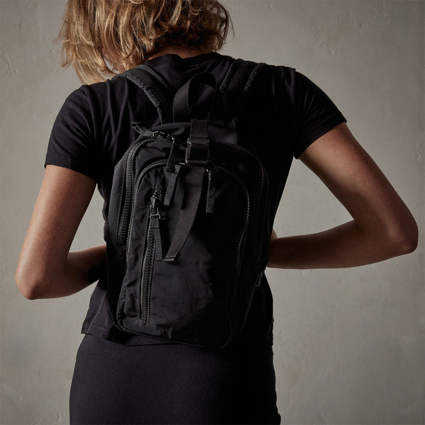 James Perse Mini Zip Backpack Black
