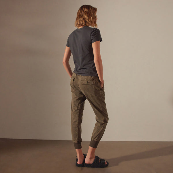 James Perse Mixed Media Pant Army Green Pigment