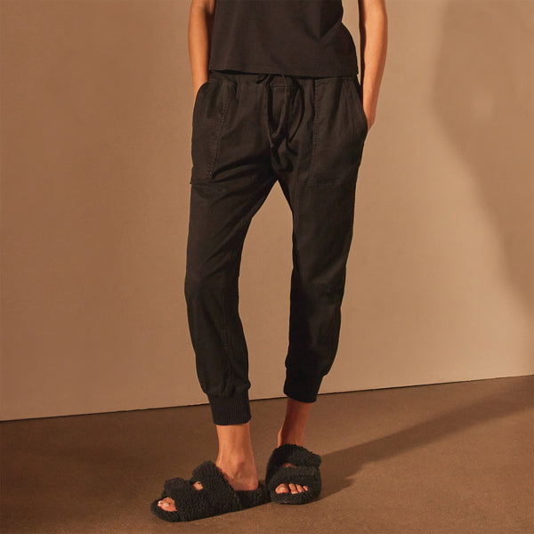James Perse Mixed Media Pant Black