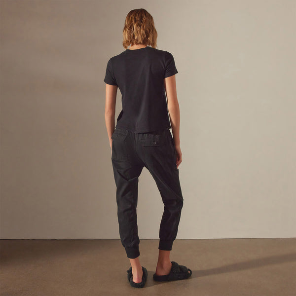 James Perse Mixed Media Pant Black