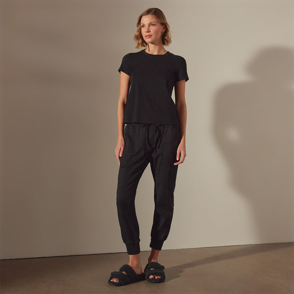 james perse Mixed Media Pant Black