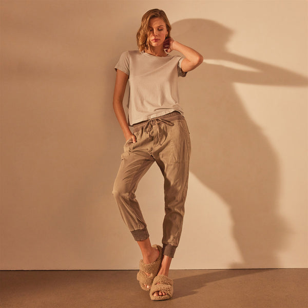 James Perse Mixed Media Pant Coyote