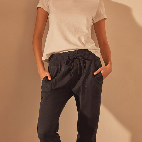 James Perse Mixed Media Pant French Navy