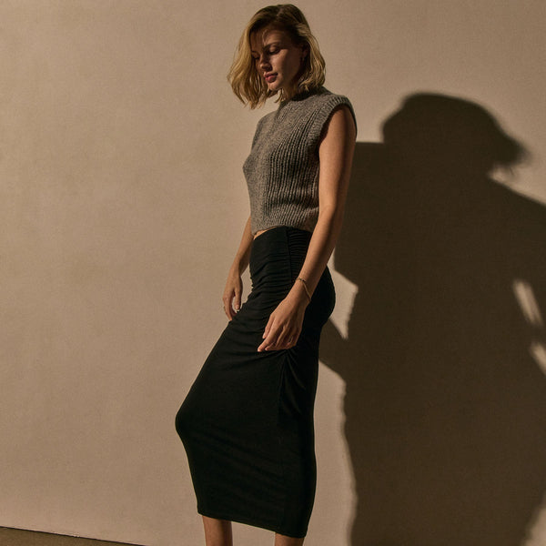 James Perse Open Stitch Vest Grey Mix