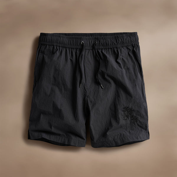 James Perse Palm Embriodered Boardshort Black
