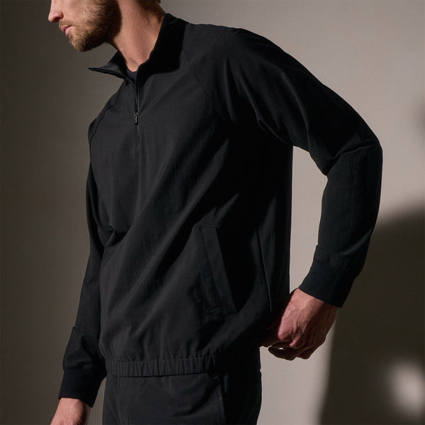 James Perse Performance Half Zip Shell Black