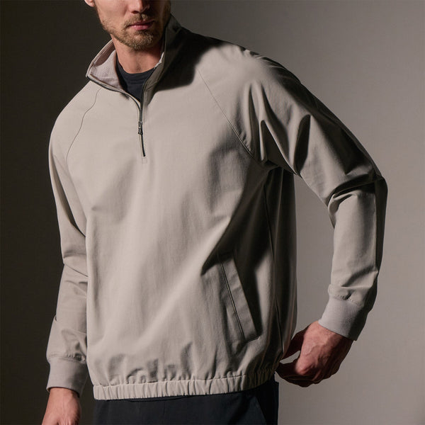 James Perse Performance Half Zip Shell Concrete