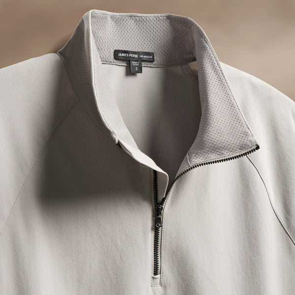 James Perse Performance Half Zip Shell Concrete