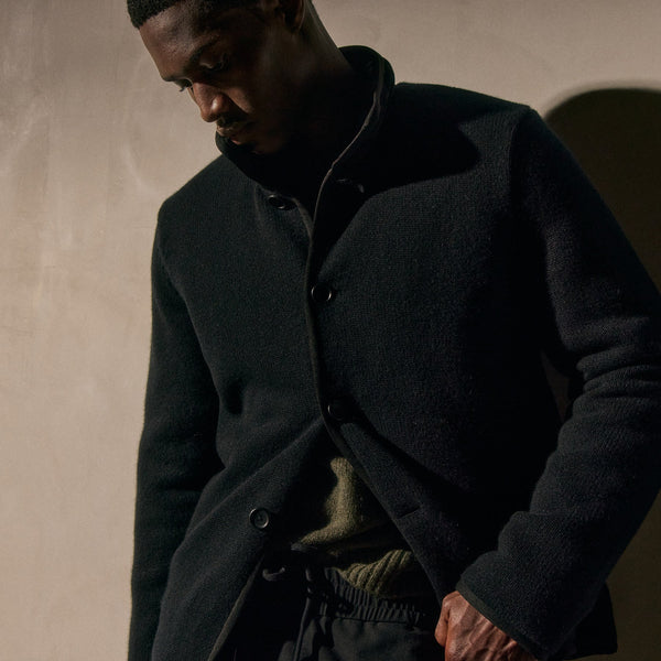 James Perse Recycled Cashmere Car Coat Black/Black