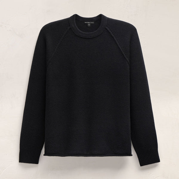 James Perse Recycled Cashmere Raglan Crew Black