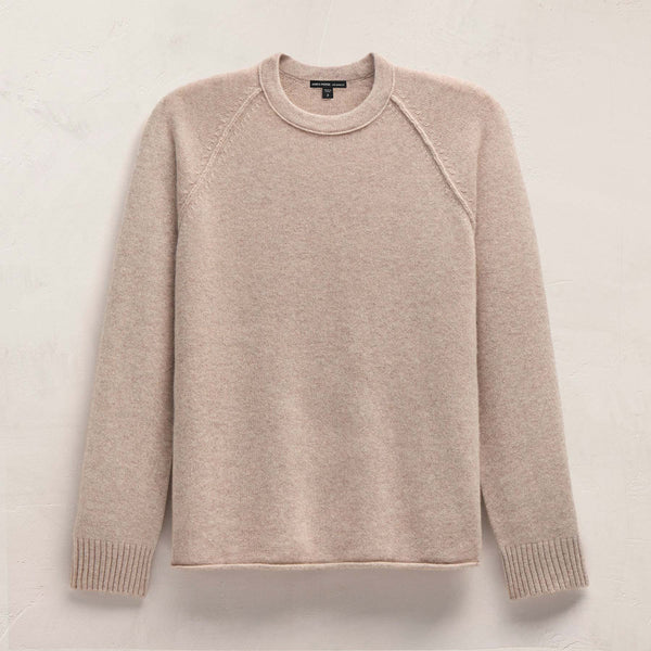 James Perse Recycled Cashmere Raglan Crew Stone