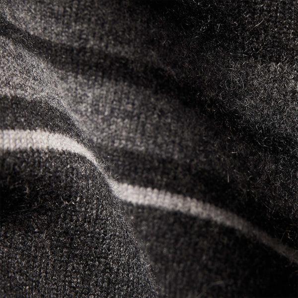 James Perse Recycled Cashmere Striped Poncho Coal