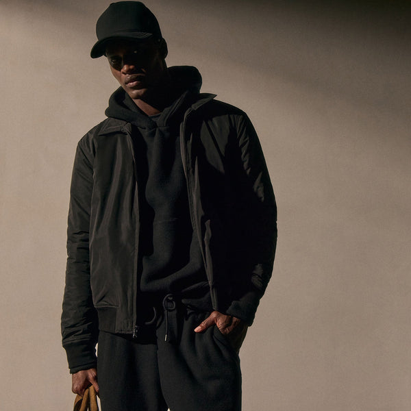 james perse Recycled Poly Bomber Jacket Black