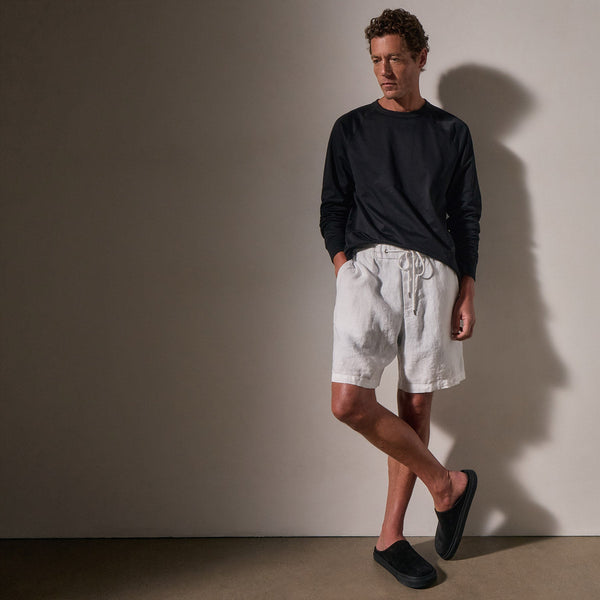 James Perse Relaxed Fit Linen Short White