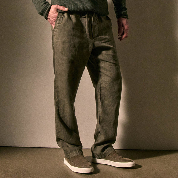 James Perse Relaxed Linen Pant Birch Pigment