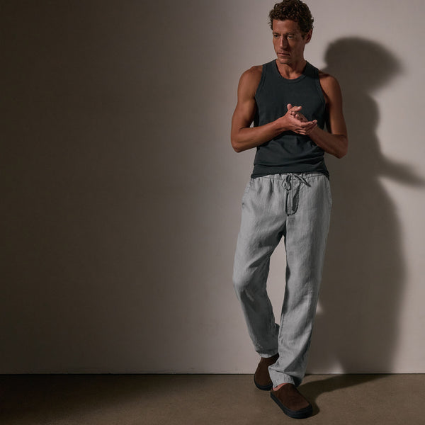 James Perse Relaxed Linen Pant Grey Sky Pigment