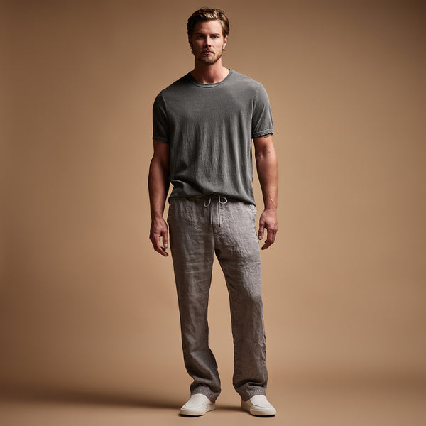 James Perse Relaxed Linen Pant Silver Grey Pigment