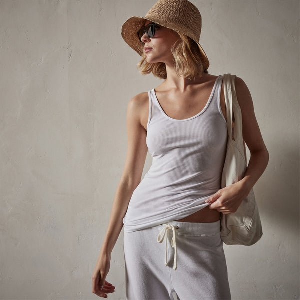 James Perse Ribbed Daily Tank White