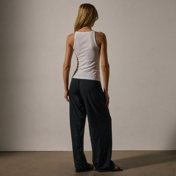 James Perse Ribbed High Neck Cami White