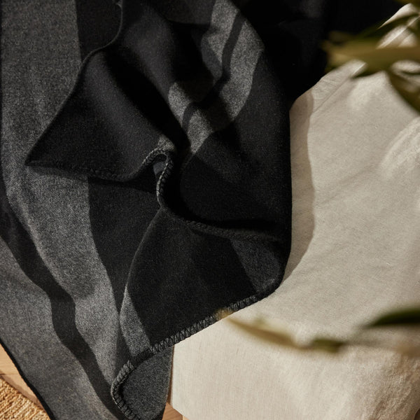 James Perse Sarti Striped Throw Black/Lead