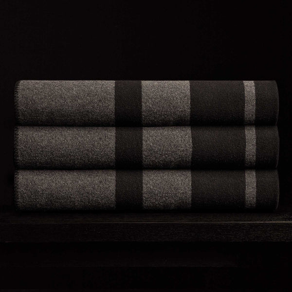 James Perse Sarti Striped Throw Black/Lead