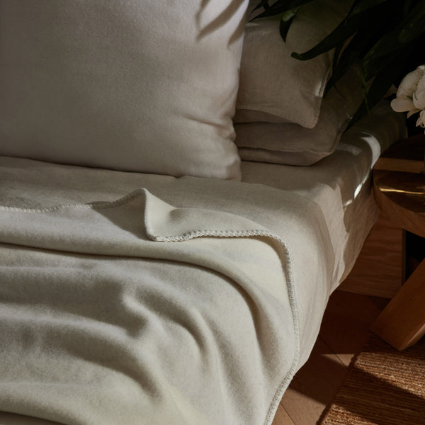 james perse Sarti Striped Throw Ecru/Fog