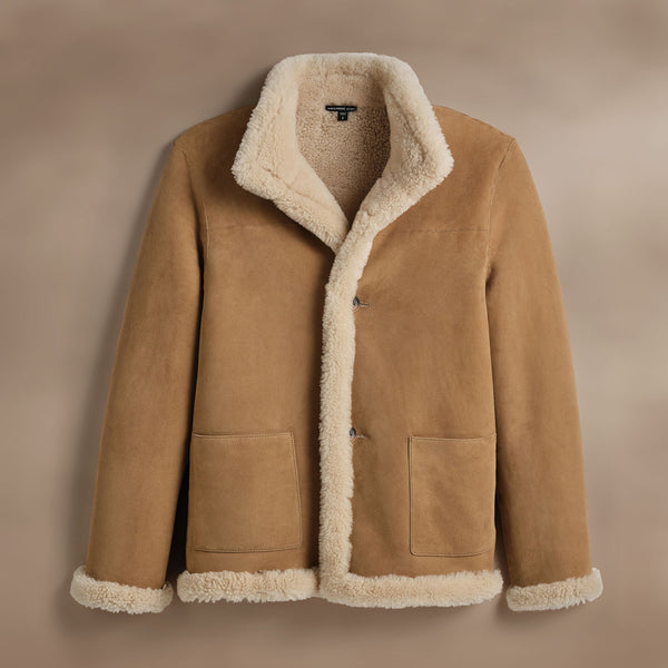 james perse Shearling Car Coat Caramel