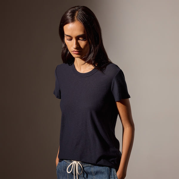 james perse Sheer Slub Crew Neck Tee Deep