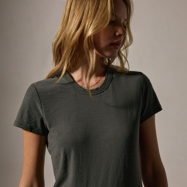 James Perse Sheer Slub Crew Neck Tee Granite