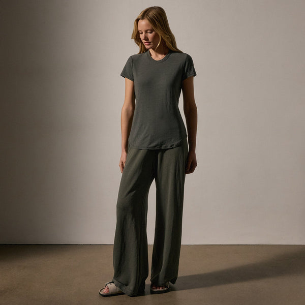 James Perse Sheer Slub Crew Neck Tee Granite