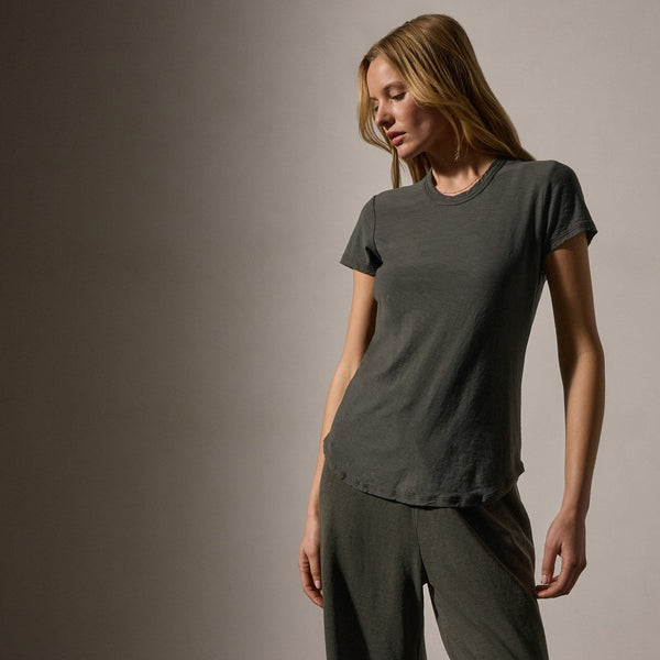 james perse Sheer Slub Crew Neck Tee Granite