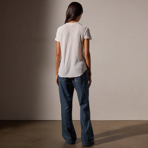 James Perse Sheer Slub Crew Neck Tee White