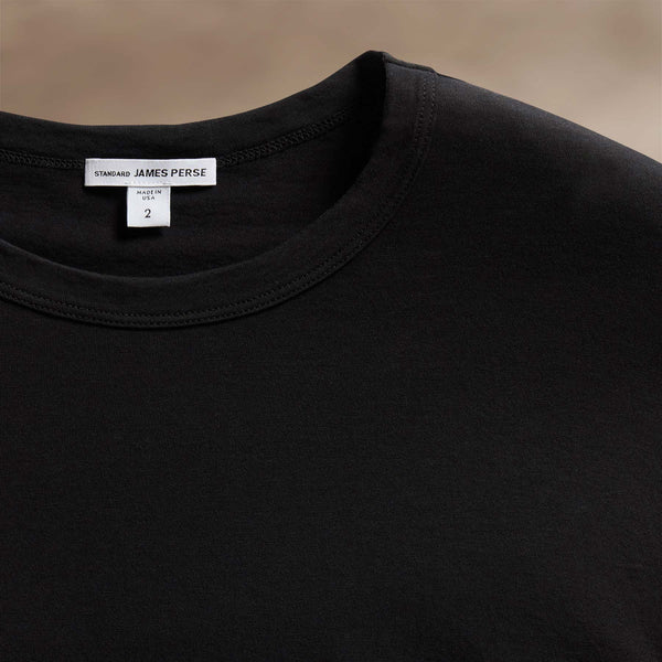 James Perse Shirttail Hem Crew Black
