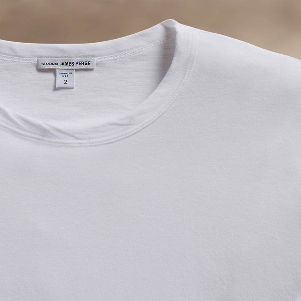 James Perse Shirttail Hem Crew White