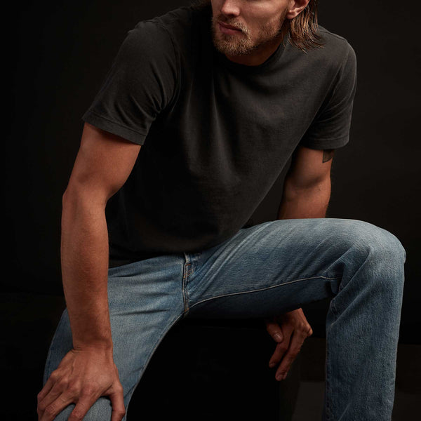 James Perse Short Sleeve Crew Neck Carbon Pigment