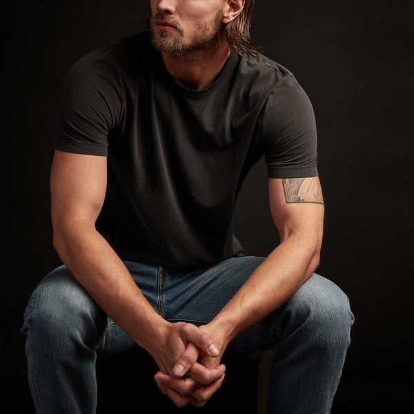 james perse Short Sleeve Crew Neck Carbon Pigment