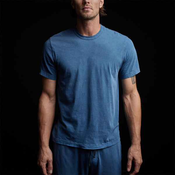 James Perse Short Sleeve Crew Neck Lake Pigment