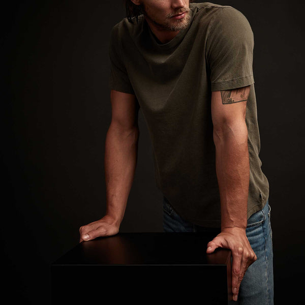 james perse Short Sleeve Crew Neck Platoon Pigment